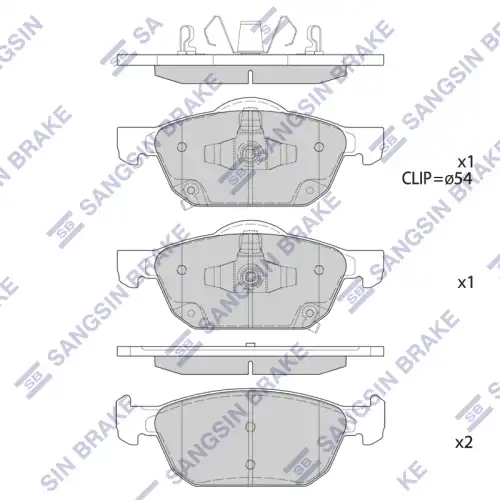 Тормозные колодки дисковые передняя ось SANGSIN SP4365