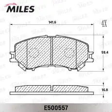 Тормозные колодки дисковые передняя ось MILES E100557
