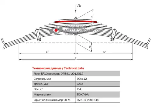 Лист №10 97581-2912110 ЧУСОВСКАЯ РЕССОРА