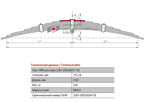 Лист №9 130-2913109-01 ЧУСОВСКАЯ РЕССОРА