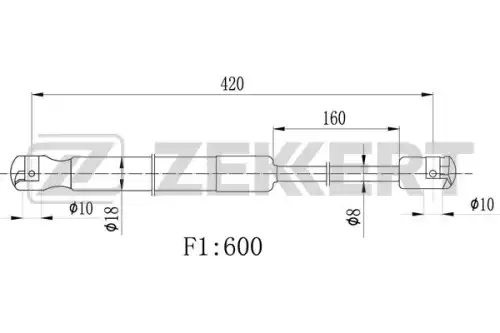 Амортизатор (упор) багажника ZEKKERT GF-2389