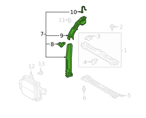 Узел панели передней левый 81X404-5 POLCAR