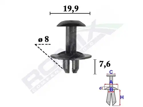Клипсы обивки C70578 ROMIX