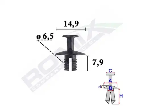 Клипсы обивки C70582 ROMIX