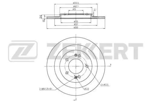 Тормозной диск ZEKKERT BS6203