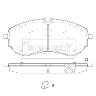 Тормозные колодки дисковые BORG&BECK BBP2837