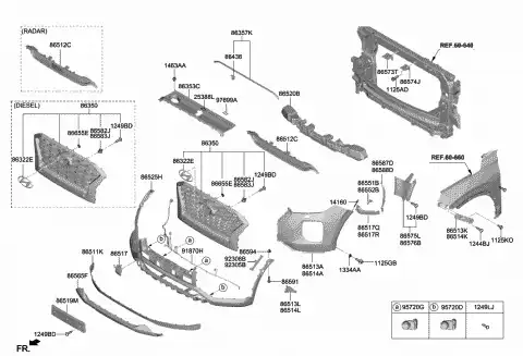 Решетка радиатора HYUNDAI / KIA 86391S8000
