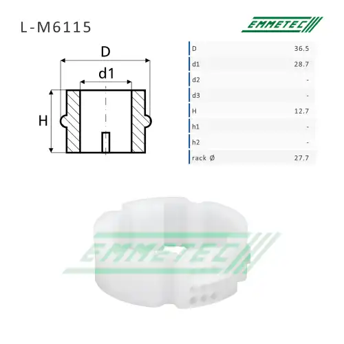 L-M6115 Втулка уплотнительная ГУР 28,70/36,50x12,70 тип 13A EMMETEC