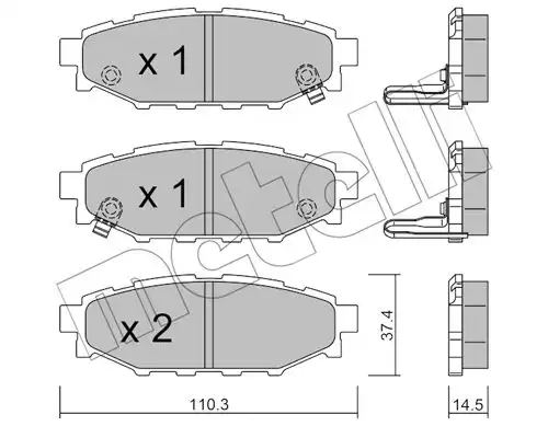 Тормозные колодки дисковые METELLI 22-0764-1