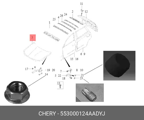 Крыло CHERY / EXEED 553000124AADYJ