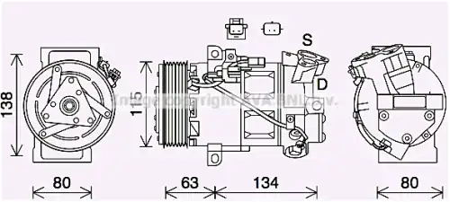 Компрессор кондиционера \RENAULT Captur 0.9 i 06/13> RTAK640 AVA
