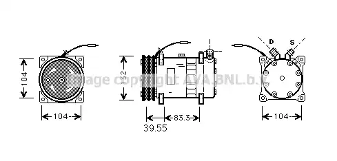 Компрессор кондиционера \UNIVERSAL SD7H15-4664 UVAK045 AVA