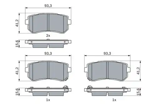 Тормозные колодки дисковые BOSCH 0 986 424 956