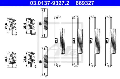 Тормозные колодки барабанные ATE 03.0137-9327.2