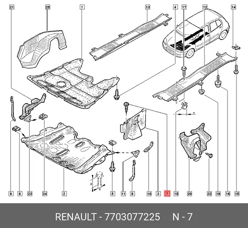 КЛИПСА 7703077225 RENAULT