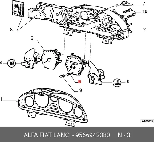 СПИДОМЕТР 9566942380 LANCIA