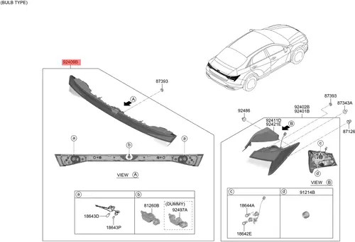 Фонарь задний MOBIS 92409AA200