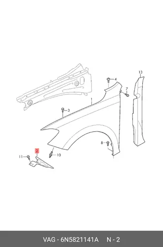 6N5821141A (8 гр.), (VW), BRACKET VAG