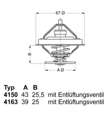 Термостат системы охлаждения WAHLER 4150.71D50