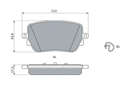 Тормозные колодки дисковые BOSCH 0 986 424 890