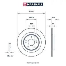 Тормозной диск MARSHALL M2000606