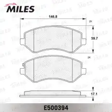 Тормозные колодки дисковые MILES E500394