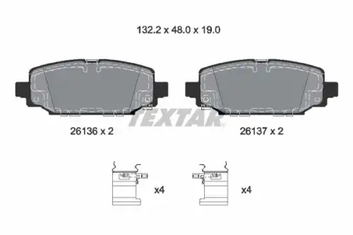 Тормозные колодки дисковые задняя ось TEXTAR 2613601