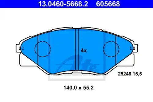 Тормозные колодки дисковые ATE 13.0460-5668.2