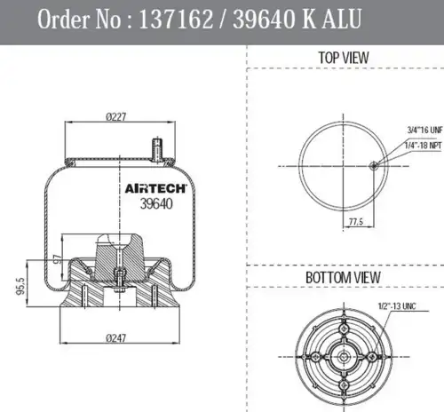 Пневмоподушка AIRTECH 39640KALU
