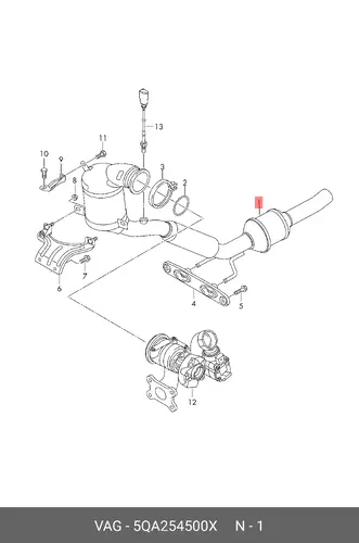 ABGASROHR 5QA254500X VAG