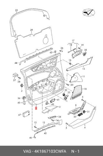 DOOR TRIM 4K1867103CWFA VAG
