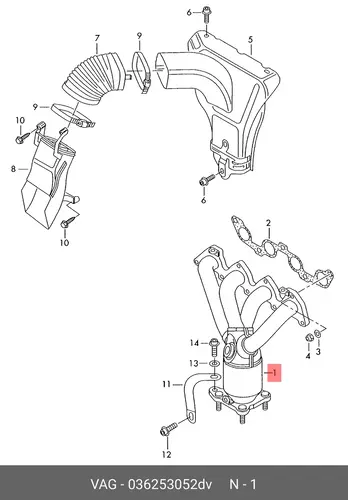 EXHAUST MA 036253052DV VAG
