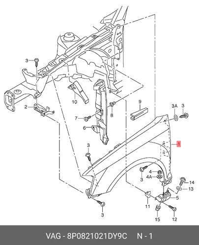 Крыло VAG 8P0821021DY9C