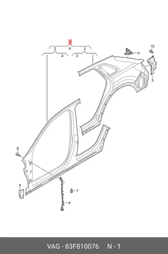 FRAME 83F810076 VAG
