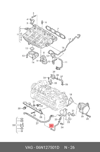 FUEL LINE 06N127501D VAG