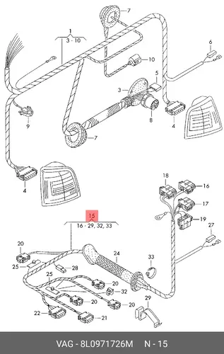 HARNESS 8L0971726M VAG