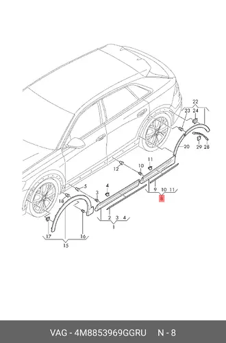 COVER 4M8853969GGRU VAG