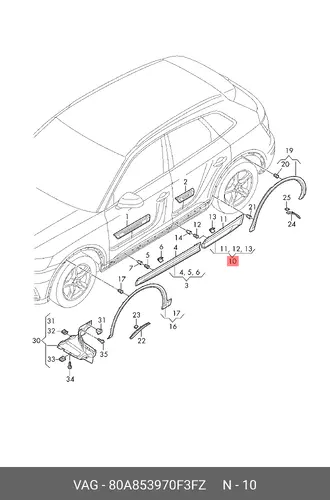 COVER 80A853970F3FZ VAG