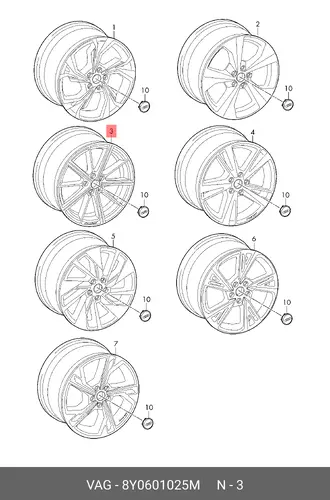 WHEEL 8Y0601025M VAG