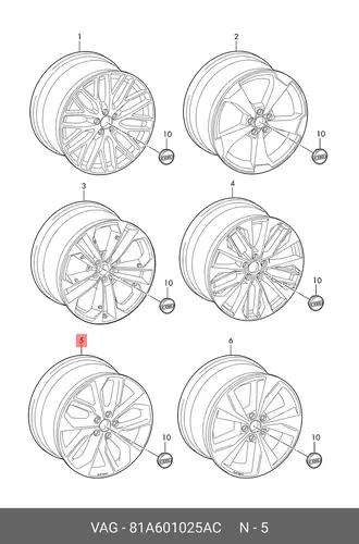 WHEEL 81A601025AC VAG