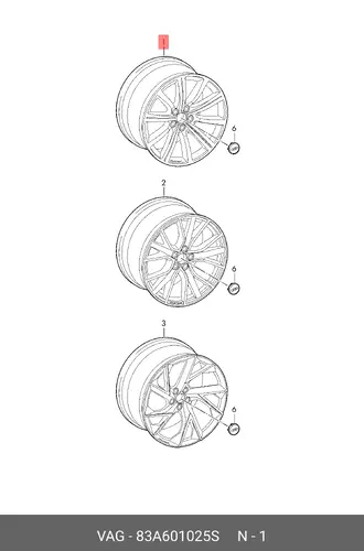 WHEEL 83A601025S VAG