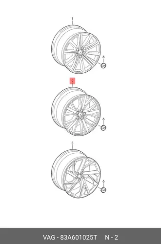 WHEEL 83A601025T VAG