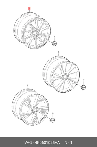 WHEEL 4K0601025AA VAG