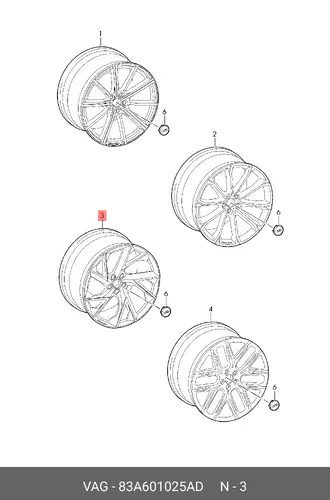 WHEEL 83A601025AD VAG
