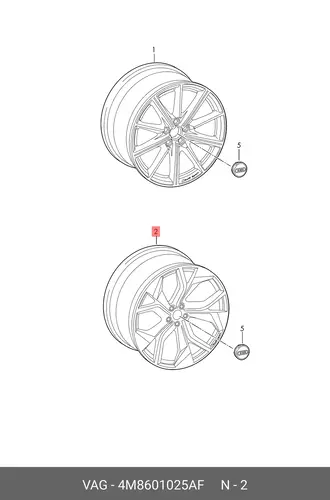 WHEEL 4M8601025AF VAG