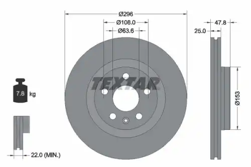 Тормозной диск TEXTAR 92323905