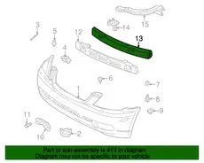 Усилитель бампера TOYOTA / LEXUS 52131-53020