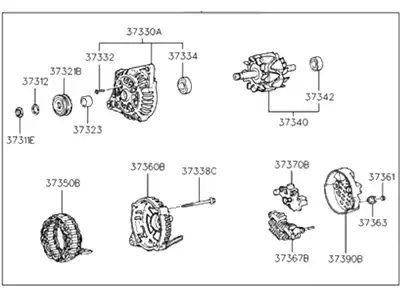 ГЕНЕРАТОР 90A 3730022200 HYUNDAI