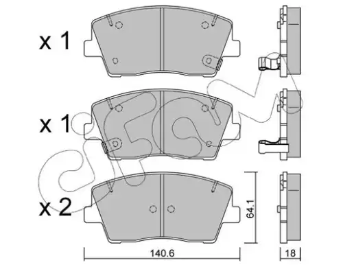 Тормозные колодки дисковые CIFAM 822-1168-0