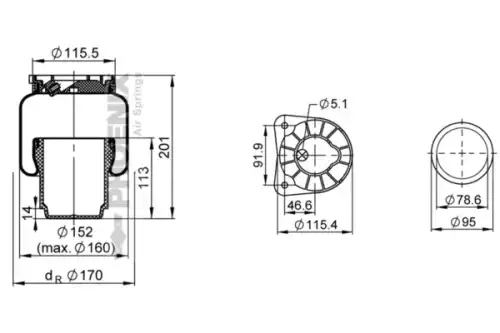 подушка пневмосистемы MB C 100004 PHOENIX